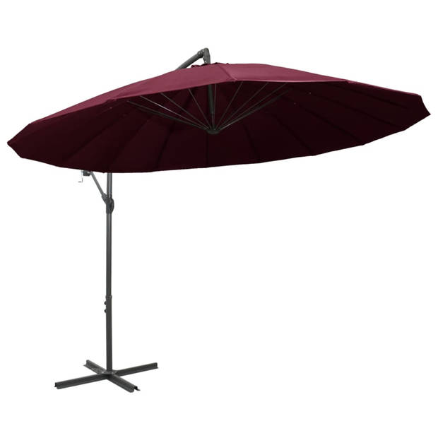 vidaXL Zweefparasol met aluminium paal 3 m bordeauxrood