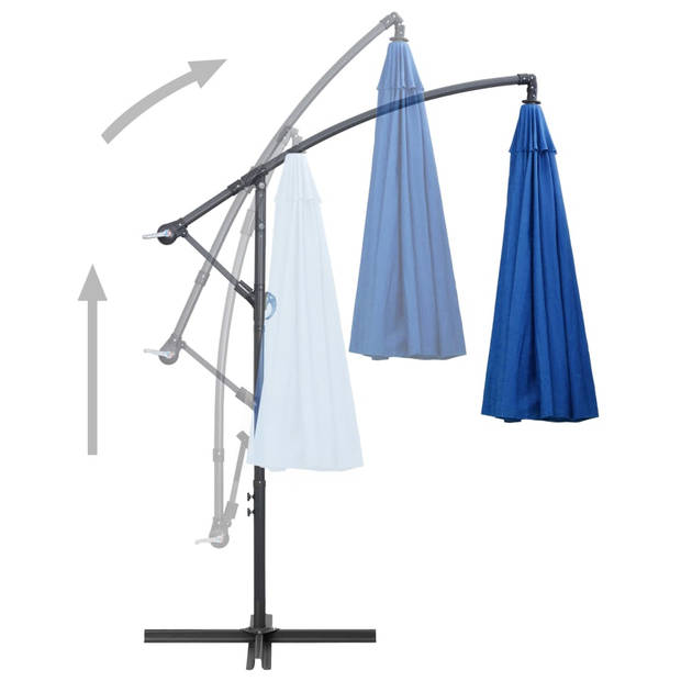 vidaXL Zweefparasol met aluminium paal 3 m blauw