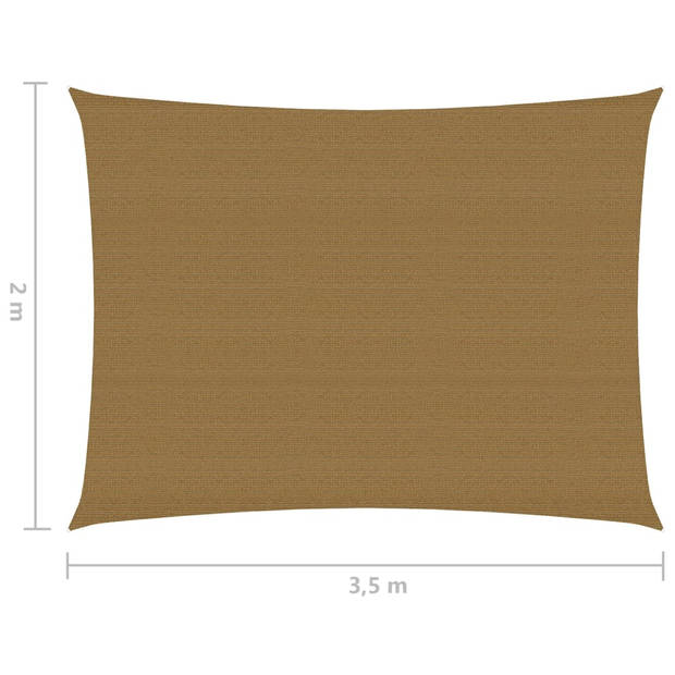 vidaXL Zonnezeil 160 g/m² 2x3,5 m HDPE taupe