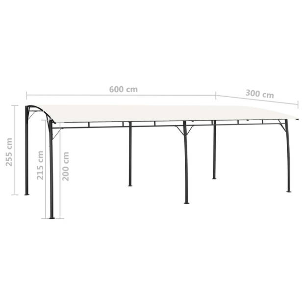 vidaXL Zonneluifel 6x3x2,55 m crèmekleurig