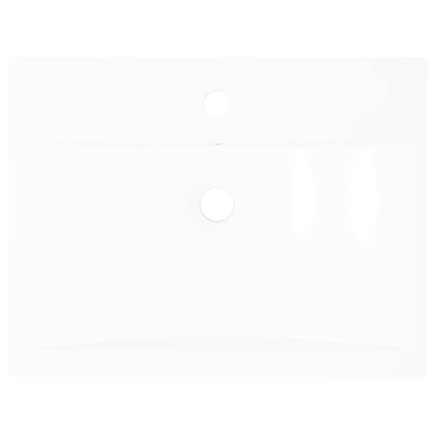 vidaXL Wastafel met kraangat rechthoekig 60x46 cm keramiek wit