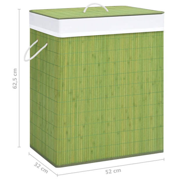 vidaXL Wasmand met 2 vakken 100 L bamboe groen