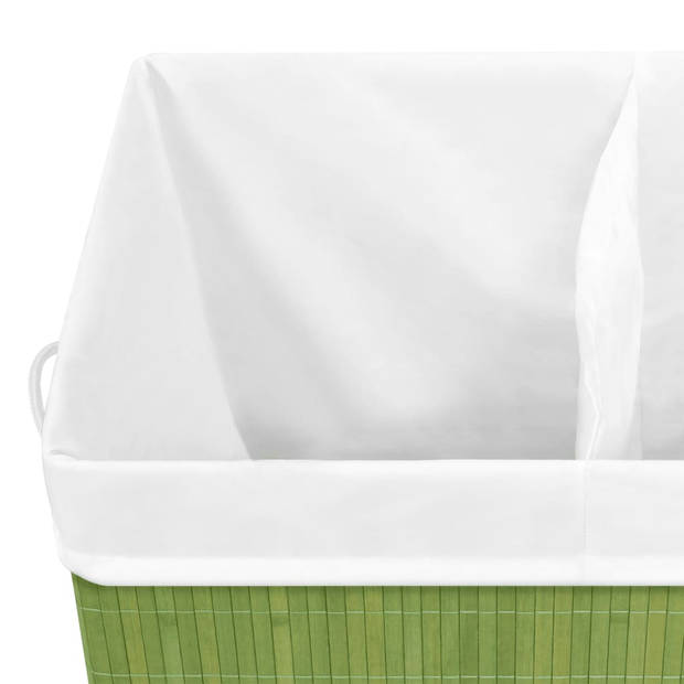 vidaXL Wasmand met 2 vakken 100 L bamboe groen