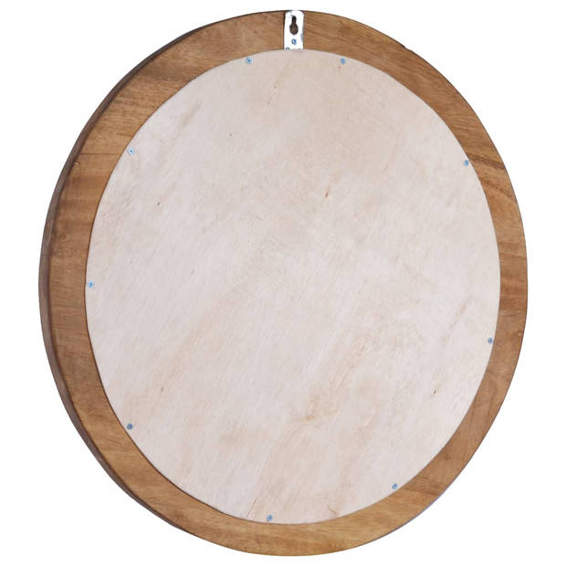 vidaXL Wandspiegel rond 60 cm teakhout