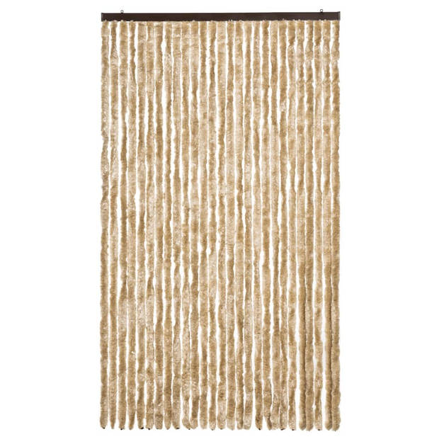 vidaXL Vliegengordijn 118x220 cm chenille beige