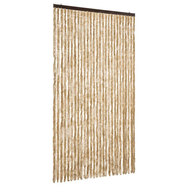 vidaXL Vliegengordijn 118x220 cm chenille beige