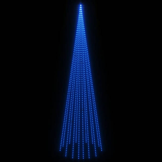 vidaXL Vlaggenmast kerstboom 1134 LED's blauw 800 cm