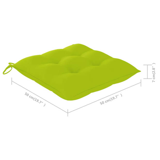 vidaXL Tuinstoelen 3 st met kussens massief acaciahout