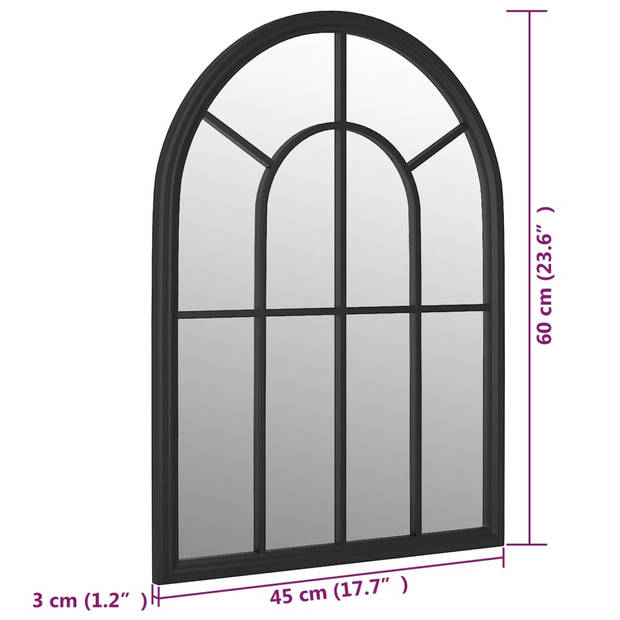 vidaXL Spiegel 60x45 cm ijzer zwart