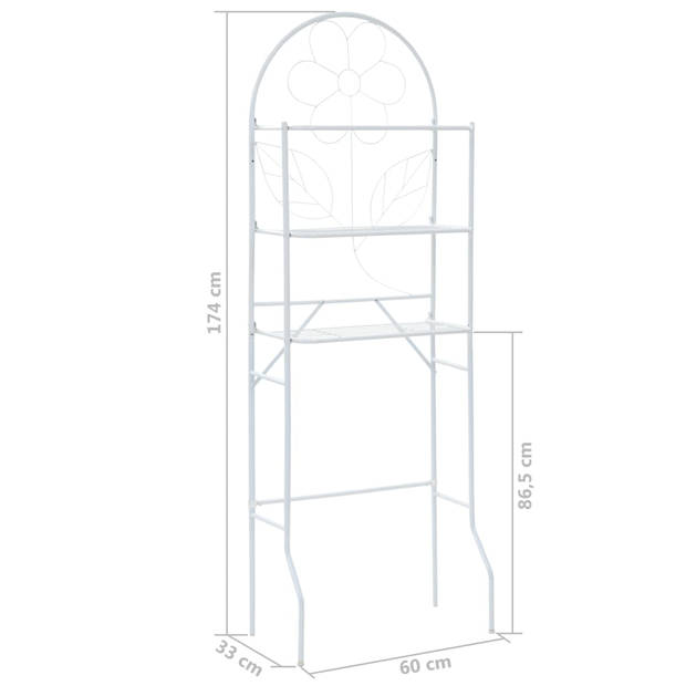 vidaXL Badkamerrek 60x33x174 cm wit