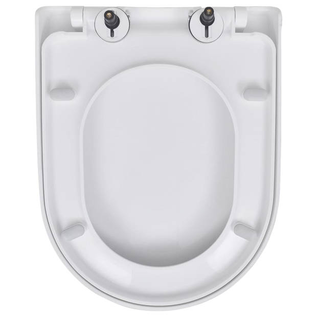 vidaXL Toiletbrillen met soft-close deksels 2 st kunststof wit