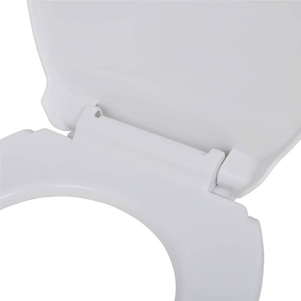 vidaXL Toiletbrillen met soft-close deksels 2 st kunststof wit