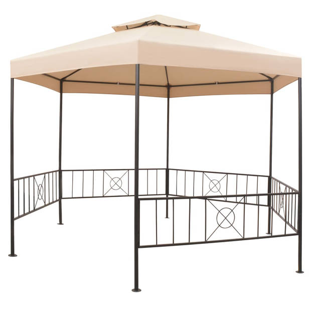 vidaXL Tuinprieel 323x265 cm hexagonaal beige