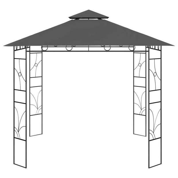 vidaXL Prieel 160 g/m² 3x3x2,7 m antracietkleurig