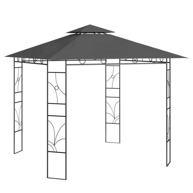 vidaXL Prieel 160 g/m² 3x3x2,7 m antracietkleurig