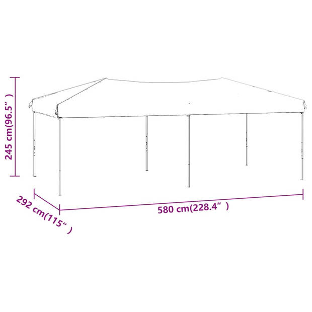 vidaXL Partytent inklapbaar met zijwanden 3x6 m crèmekleurig