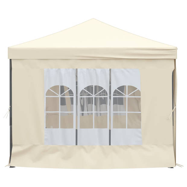 vidaXL Partytent inklapbaar met zijwanden 3x6 m crèmekleurig