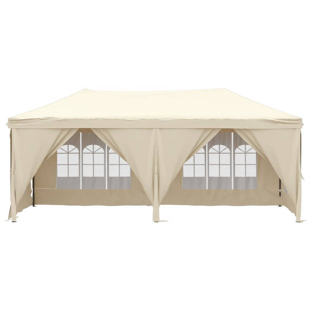 vidaXL Partytent inklapbaar met zijwanden 3x6 m crèmekleurig