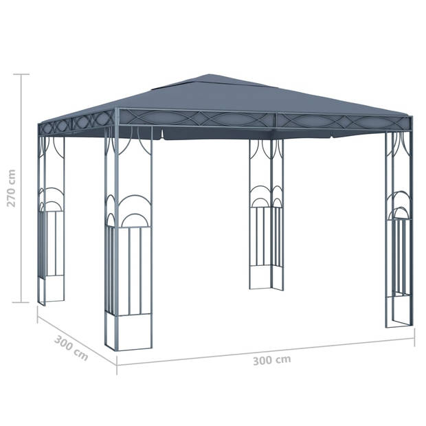 vidaXL Prieel 300x300 cm antraciet