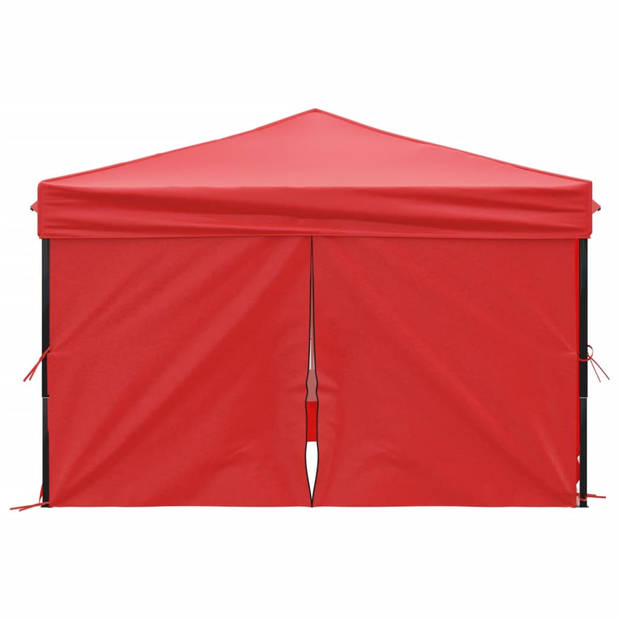 vidaXL Partytent inklapbaar met zijwanden 3x3 m rood