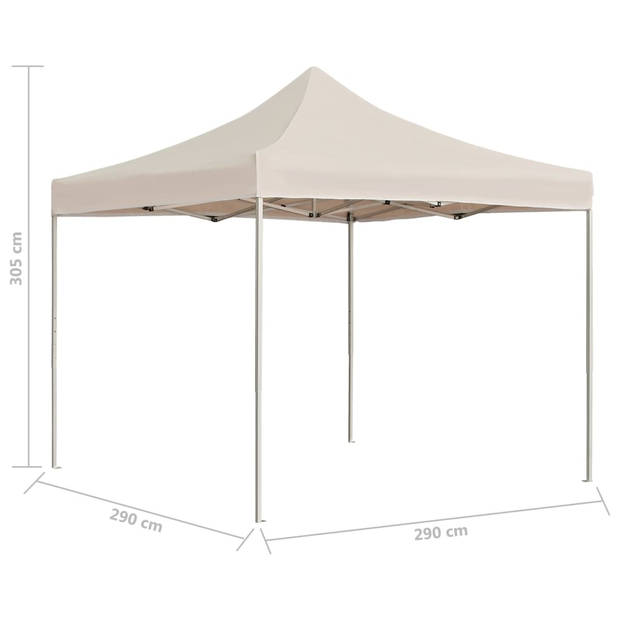 vidaXL Partytent professioneel inklapbaar 3x3 m aluminium crème