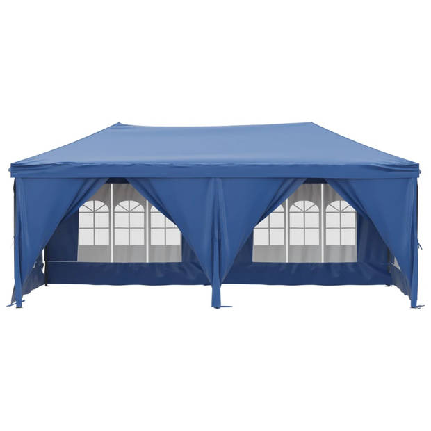 vidaXL Partytent inklapbaar met zijwanden 3x6 m blauw