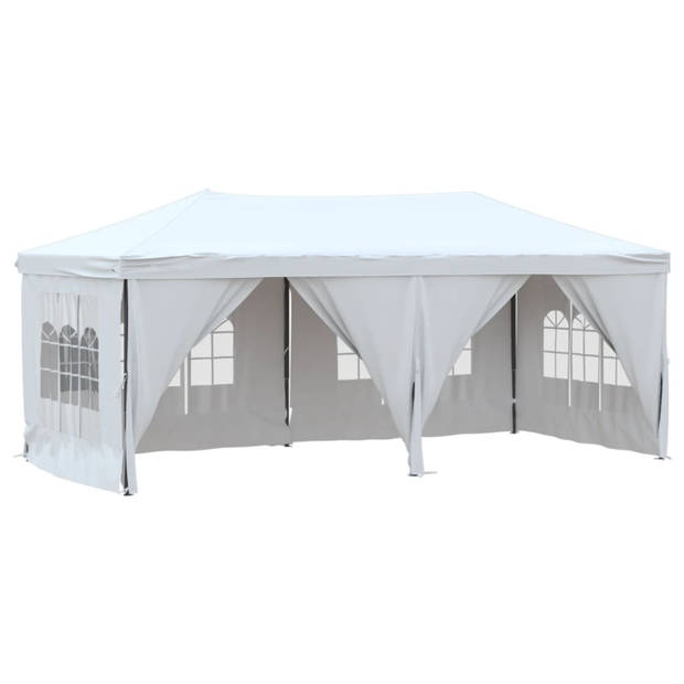 vidaXL Partytent inklapbaar met zijwanden 3x6 m wit