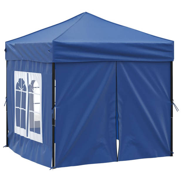 vidaXL Partytent inklapbaar met zijwanden 2x2 m blauw