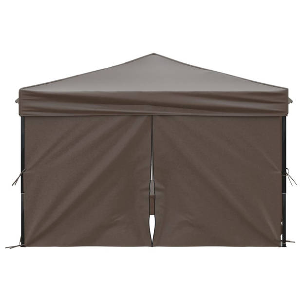 vidaXL Partytent inklapbaar met zijwanden 3x3 m taupe