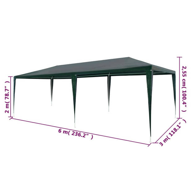 vidaXL Partytent 3x6 m PE groen