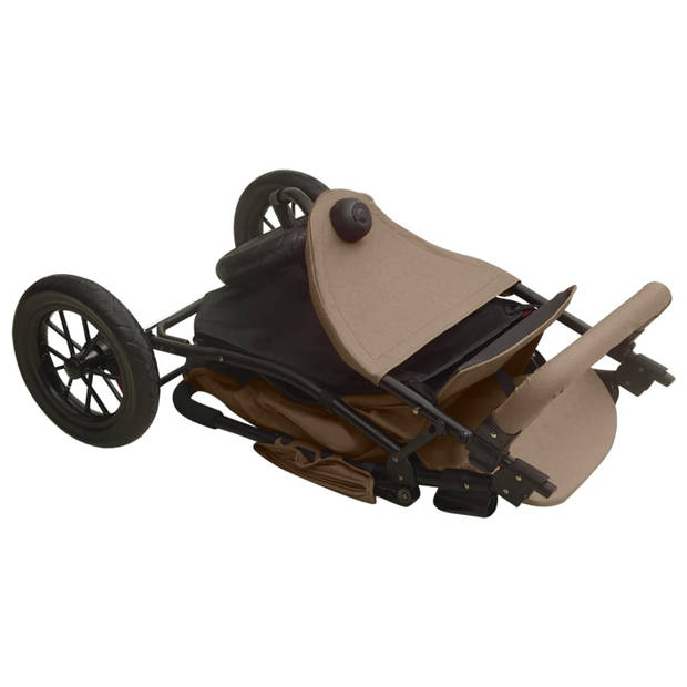 vidaXL Kinderwagen staal taupe