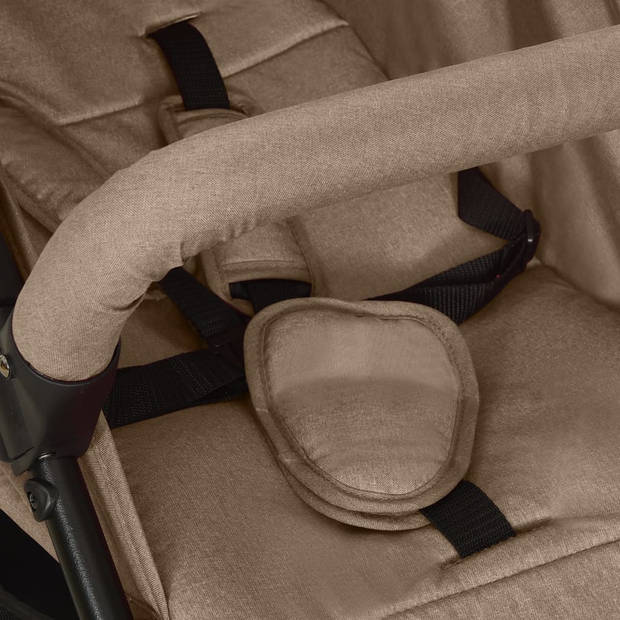 vidaXL Kinderwagen staal taupe