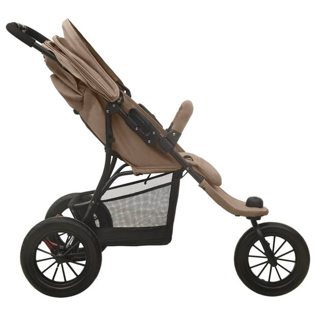 vidaXL Kinderwagen staal taupe