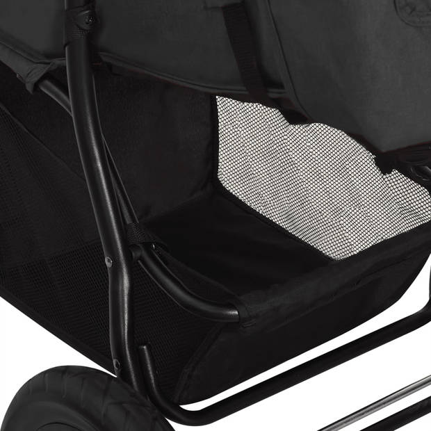 vidaXL Kinderwagen staal antracietkleurig