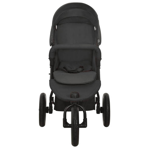 vidaXL Kinderwagen staal antracietkleurig