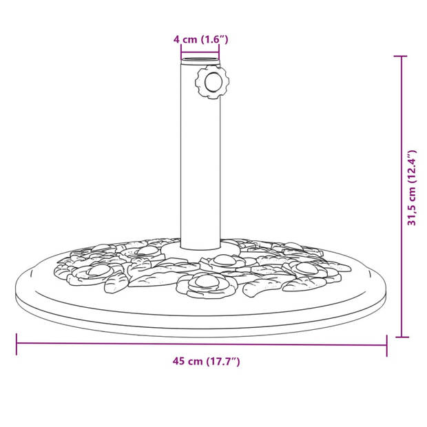 vidaXL Parasolvoet voor stok van Ø38 / 48 mm 12 kg rond