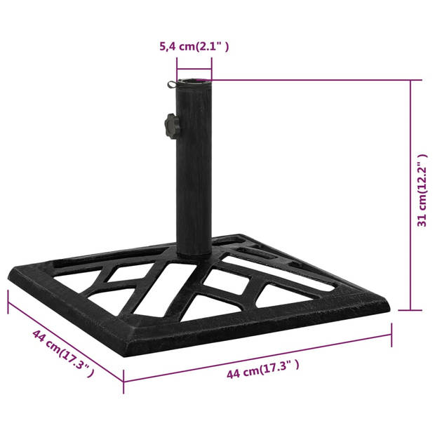 vidaXL Parasolvoet 44x44x31 cm gietijzer zwart