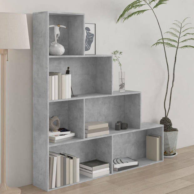 vidaXL Boekenkast/kamerscherm 155x24x160 cm bewerkt hout betongrijs