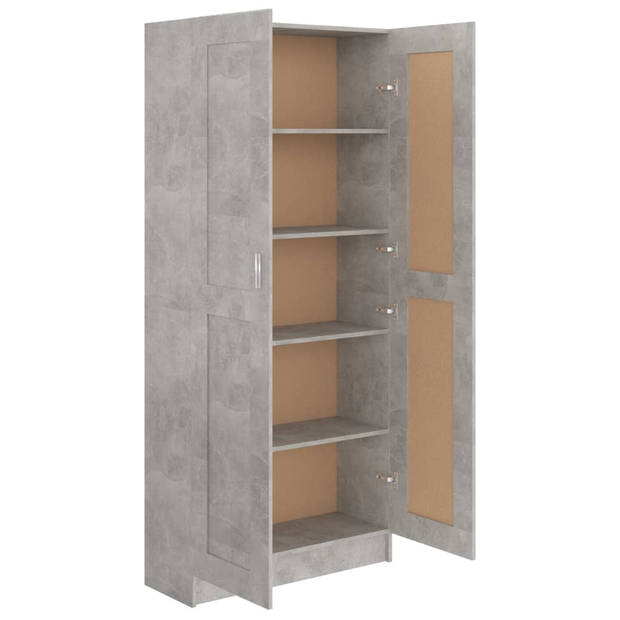 vidaXL Boekenkast 82,5x30,5x185,5 cm bewerkt hout betongrijs