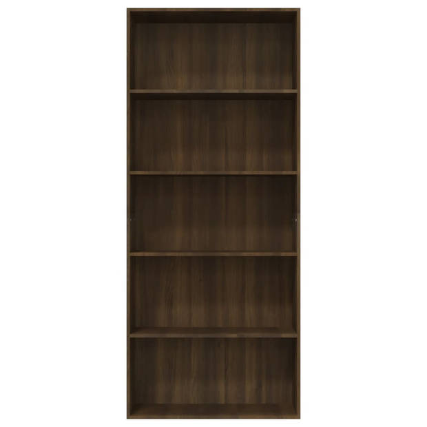 vidaXL Boekenkast 80x30x189 cm bewerkt hout bruin eikenkleur