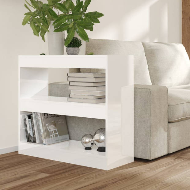 vidaXL Boekenkast/kamerscherm 80x30x72 cm hoogglans wit