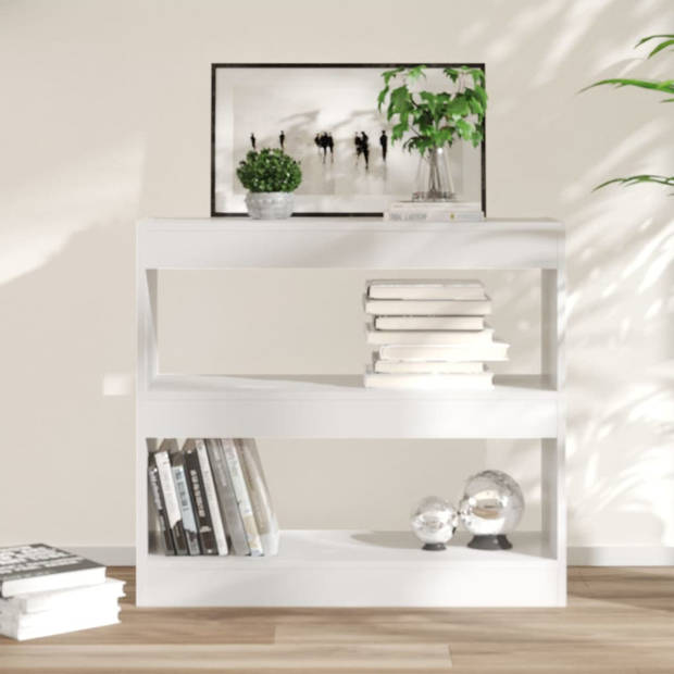 vidaXL Boekenkast/kamerscherm 80x30x72 cm hoogglans wit