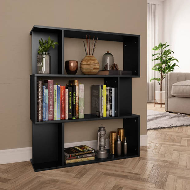 vidaXL Boekenkast/kamerscherm 80x24x96 cm bewerkt hout zwart