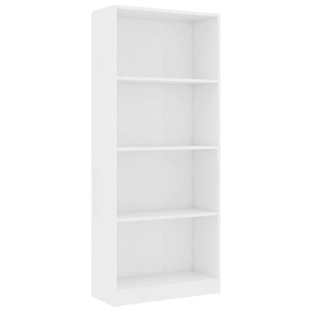 vidaXL Boekenkast met 4 schappen 60x24x142 cm bewerkt hout wit