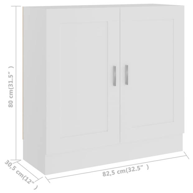 vidaXL Boekenkast 82,5x30,5x80 cm bewerkt hout wit