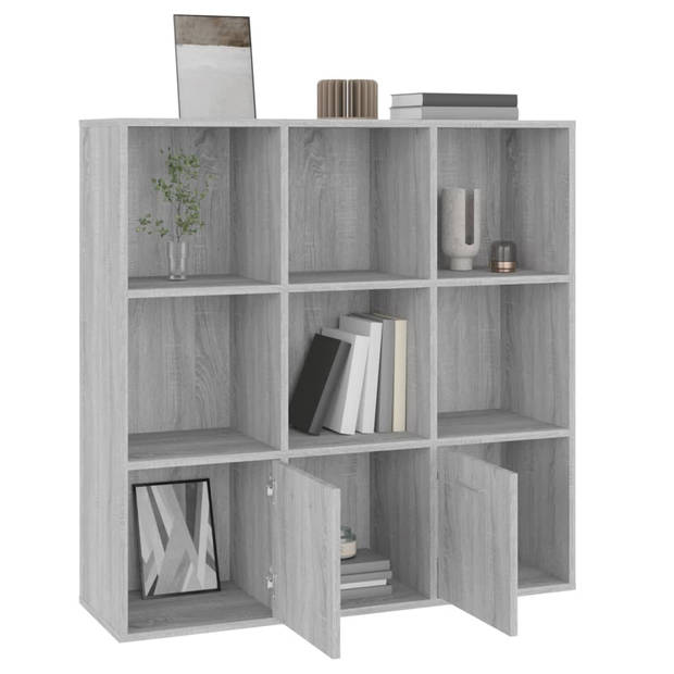 vidaXL Boekenkast 98x30x98 cm grijs sonoma eikenkleurig