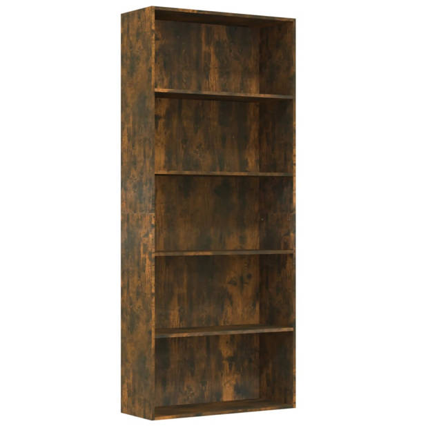 vidaXL Boekenkast 80x30x189 cm bewerkt hout gerookt eikenkleurig