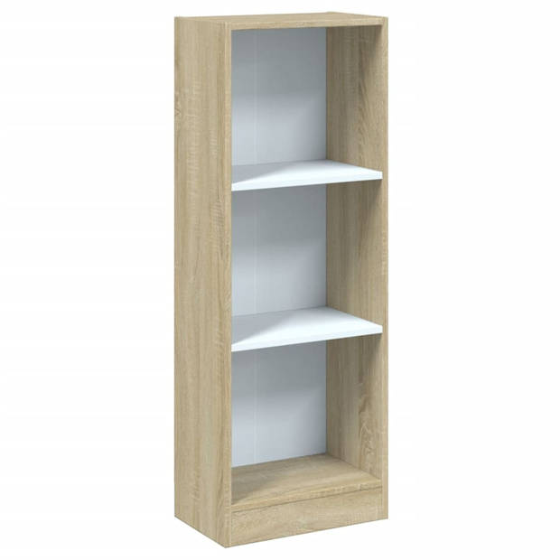 vidaXL Boekenkast met 3 schappen 40x24x109 cm bewerkt hout wit eiken