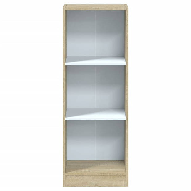 vidaXL Boekenkast met 3 schappen 40x24x109 cm bewerkt hout wit eiken