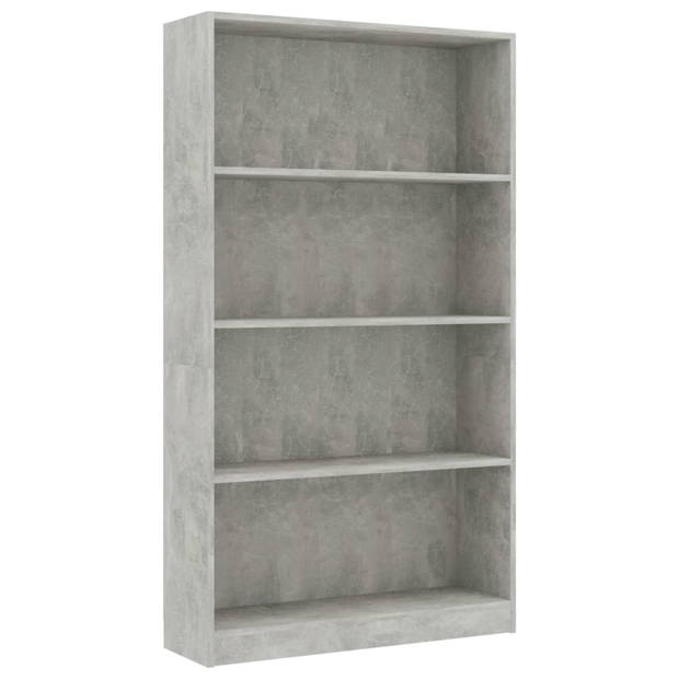 vidaXL Boekenkast met 4 schappen 80x24x142 cm bewerkt hout betongrijs